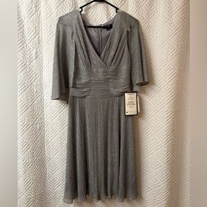 SLNY Shimmering Silver Dress